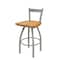Holland Bar Stool Co 30" Low Back Swivel Bar Stool, Nickel Finish, Med Oak Seat 82130ANMedOak - alternate 1